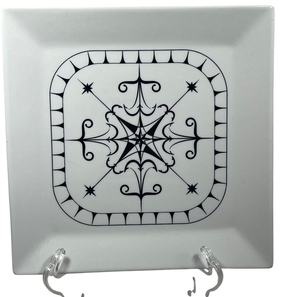 Katie Brown Porcelain Ceramic Serving Plate Blue Nautical Compass Design 10.5"